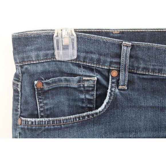 Seven 7 For All Mankind Jeans Mens W 38 Inseam 27" Blue The Straight Stretch - Picture 3 of 10